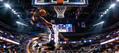 NBA全明星赛球员精彩扣篮照片